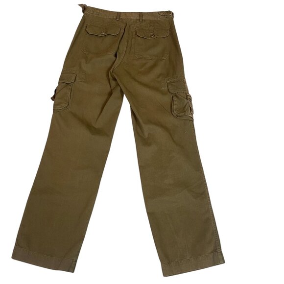 VTG Ralph Lauren Straight Leg Baggy Utility Cargo Pant Sz 4 Military Green #169M - Picture 4 of 9